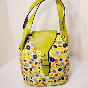 D&G Floral Green Bucket Shoulder Bag D&G